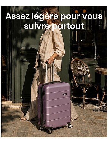Valise cabine - rigide, polycarbonate, légère, 4 roulettes - kono