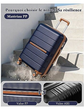 Valise cabine - rigide, polypropylène, légère - british traveller