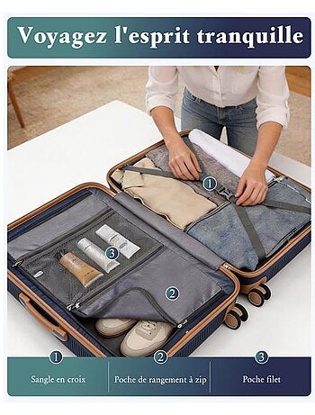 Valise cabine - rigide, polypropylène, légère - british traveller