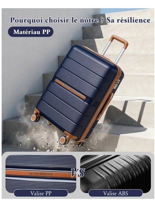 Valise cabine - rigide, polypropylène, légère - british traveller - Kiabi Valise cabine - rigide, polypropylène, légère - british traveller - Kiabi