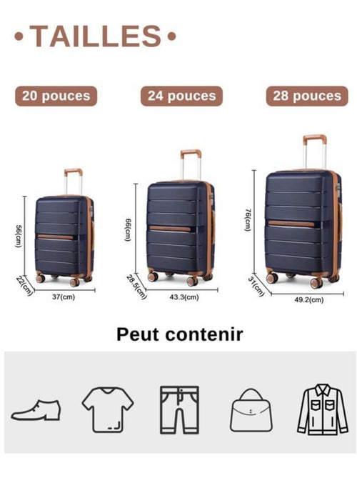 Valise cabine - rigide, polypropylène, légère - british traveller - Kiabi Valise cabine - rigide, polypropylène, légère - british traveller - Kiabi