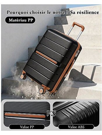 Valise cabine - rigide, polypropylène, légère - british traveller