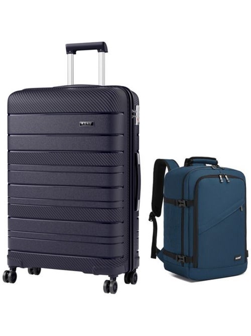 Valise cabine - rigide, polypropylène, légère, 4 roulettes - kono - Kiabi Valise cabine - rigide, polypropylène, légère, 4 roulettes - kono - Kiabi