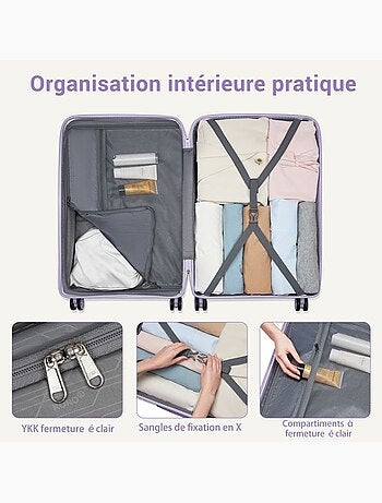 Valise cabine - rigide, polypropylène, légère, 4 roulettes - kono