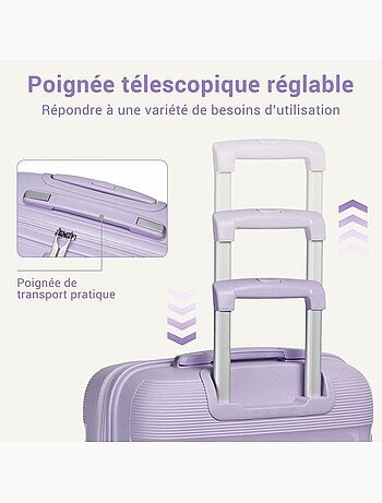 Valise cabine - rigide, polypropylène, légère, 4 roulettes - kono