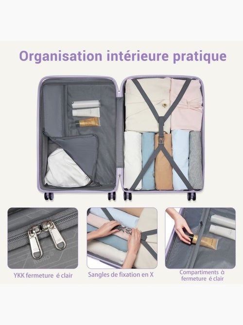 Valise cabine - rigide, polypropylène, légère, 4 roulettes - kono - Kiabi