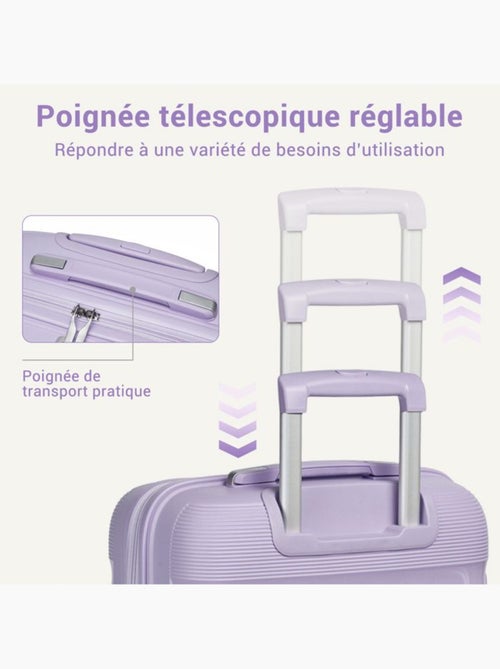 Valise cabine - rigide, polypropylène, légère, 4 roulettes - kono - Kiabi