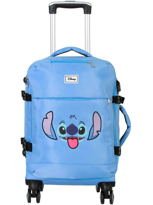 Valise Cabine 4 Roues - Disney Lilo et Stitch Face - Bleu - Taille Unique - Kiabi