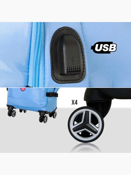 Valise Cabine 4 Roues - Disney Lilo et Stitch Face - Bleu - Taille Unique - Kiabi