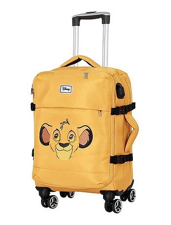 Valise Cabine 4 Roues - Disney Roi Lion Face - Jaune - Taille Unique