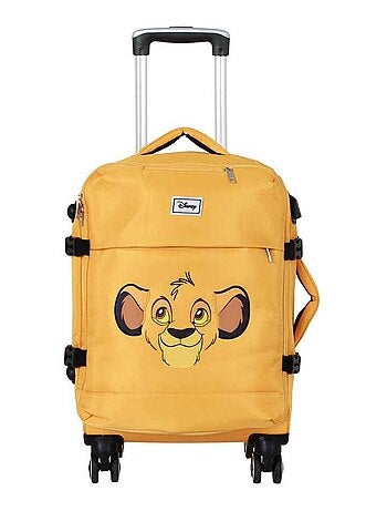 Valise Cabine 4 Roues - Disney Roi Lion Face - Jaune - Taille Unique