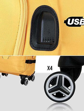 Valise Cabine 4 Roues - Disney Roi Lion Face - Jaune - Taille Unique