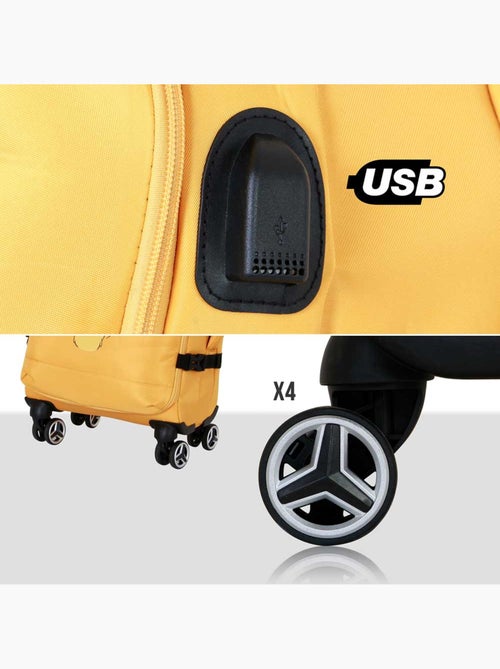 Valise Cabine 4 Roues - Disney Roi Lion Face - Jaune - Taille Unique - Kiabi