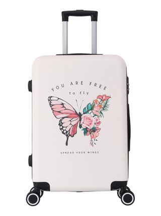 Valise cabine 4 roues 55cm ABS Print - Papillon - SuperFly