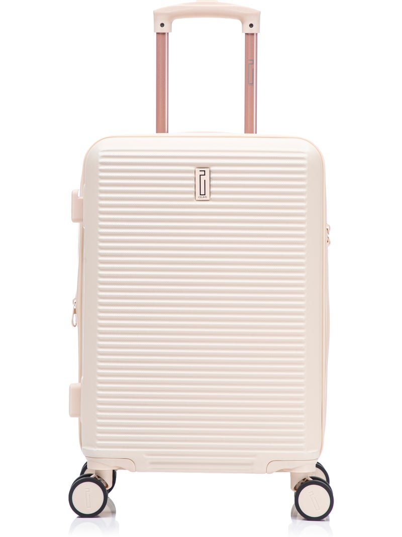 Valise Cabine 55 cm | Cadenas TSA | Bagage Cabine avec 4 Roues | CELIMS France Beige - Kiabi