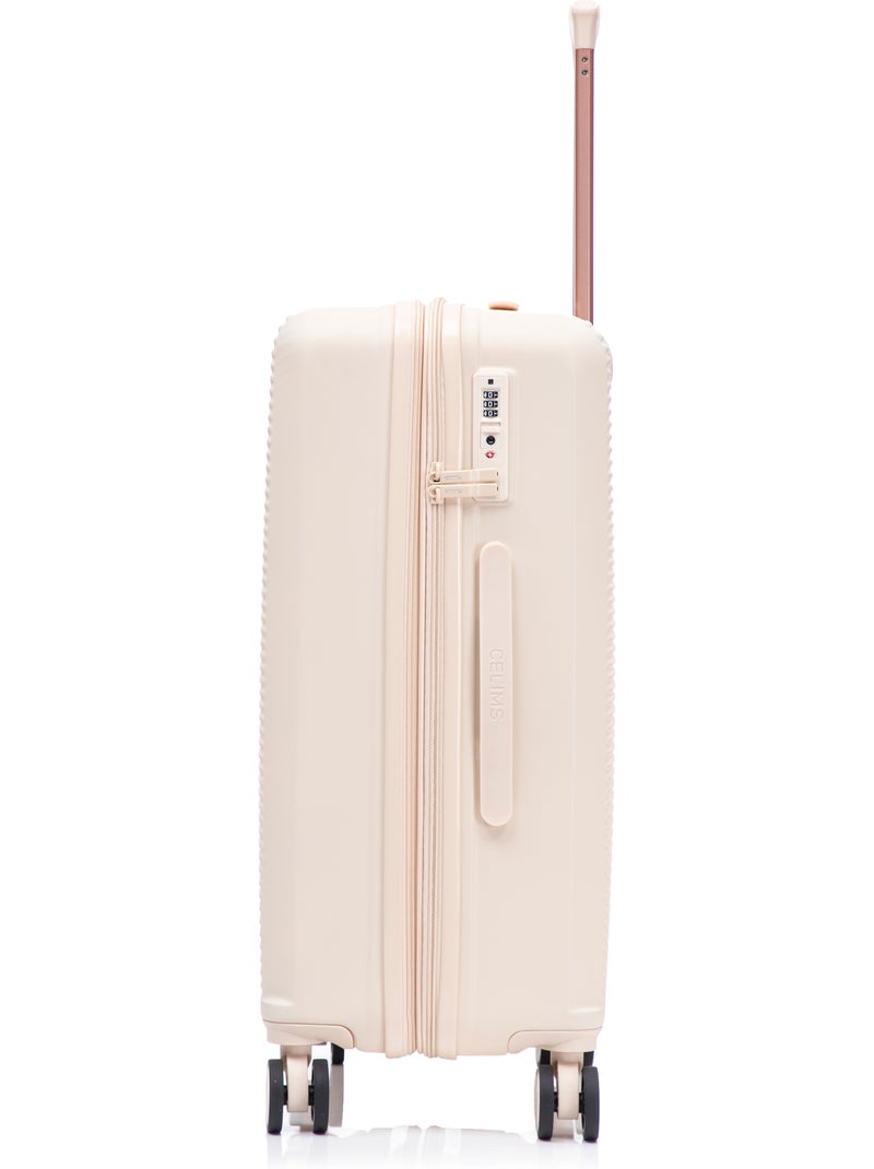 Valise Cabine 55 cm | Cadenas TSA | Bagage Cabine avec 4 Roues | CELIMS France Beige - Kiabi