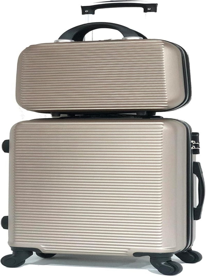 Valise Cabine 55x35x25cm avec Vanity | Modèle Weekend | CELIMS France Champagne - Kiabi