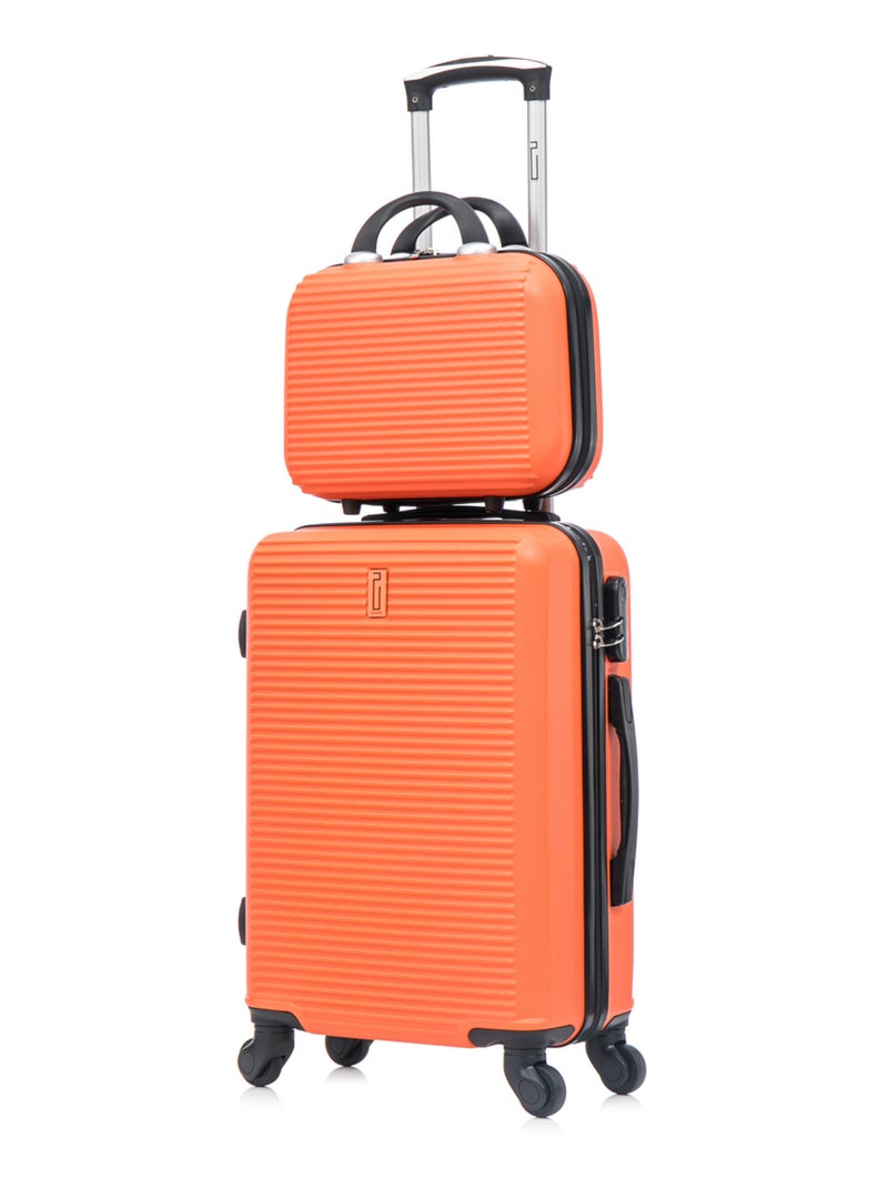 Valise Cabine 55x35x25cm avec Vanity | Modèle Weekend | CELIMS France Orange - Kiabi