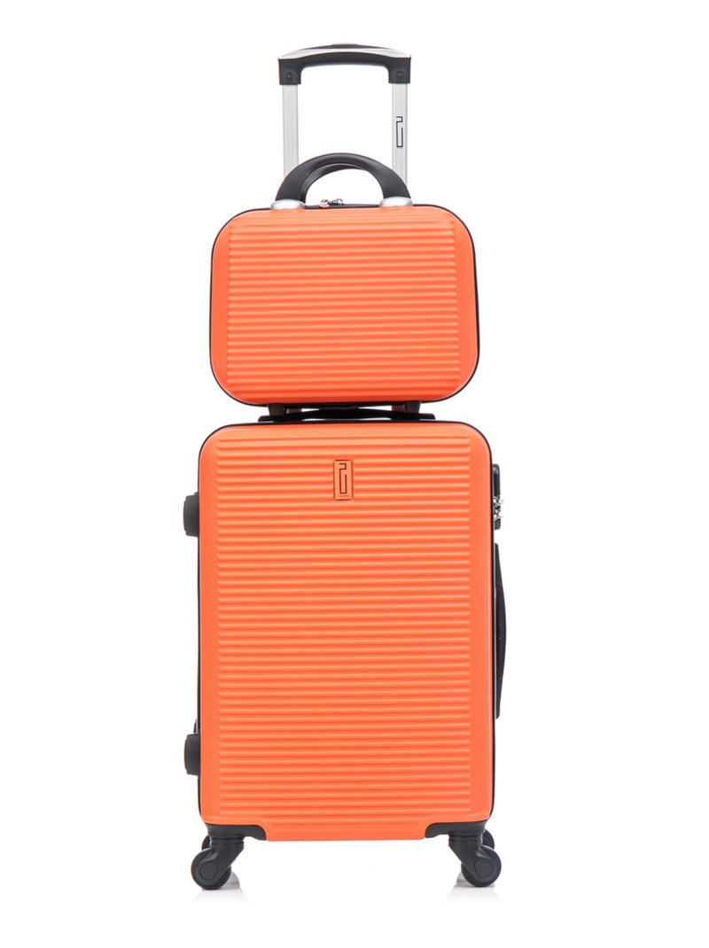 Valise Cabine 55x35x25cm avec Vanity | Modèle Weekend | CELIMS France Orange - Kiabi