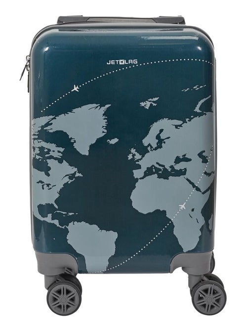 Valise cabine à motif carte du monde - Kiabi