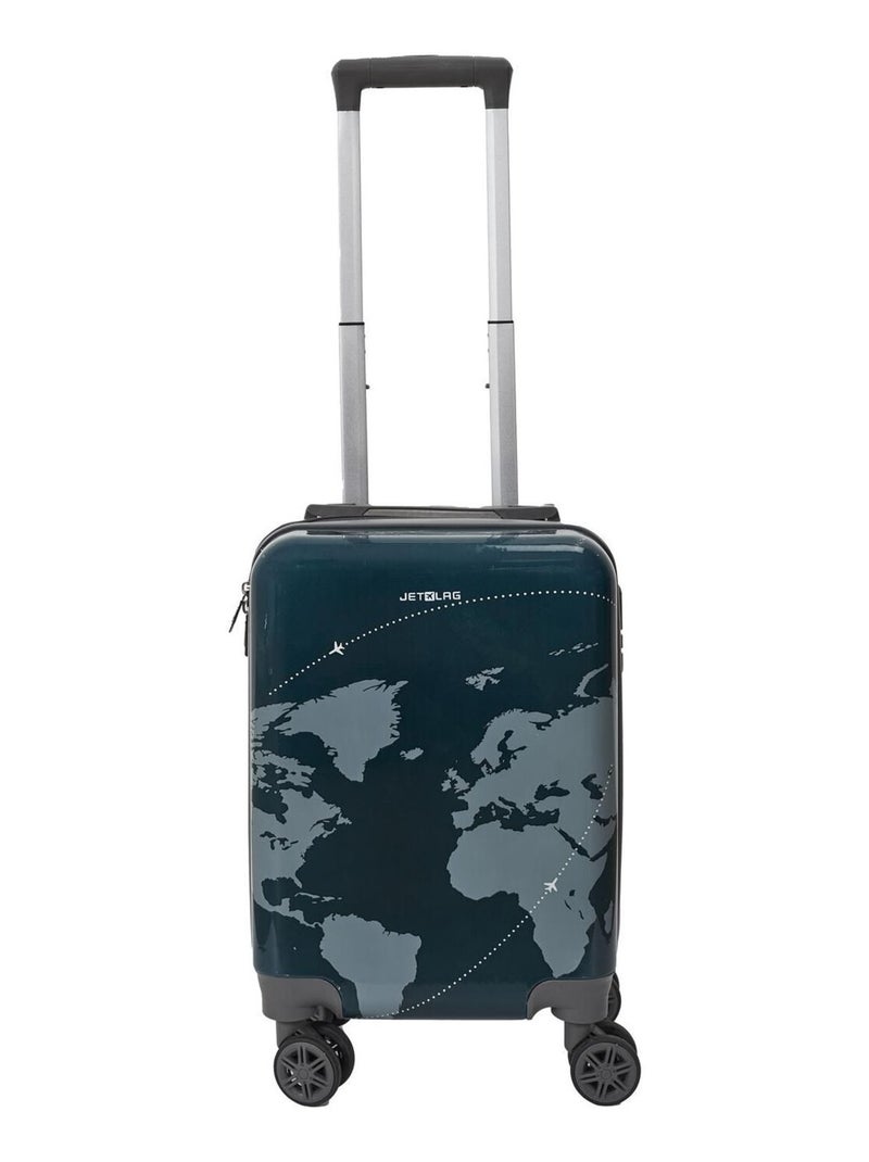 Valise cabine à motif carte du monde Gris - Kiabi