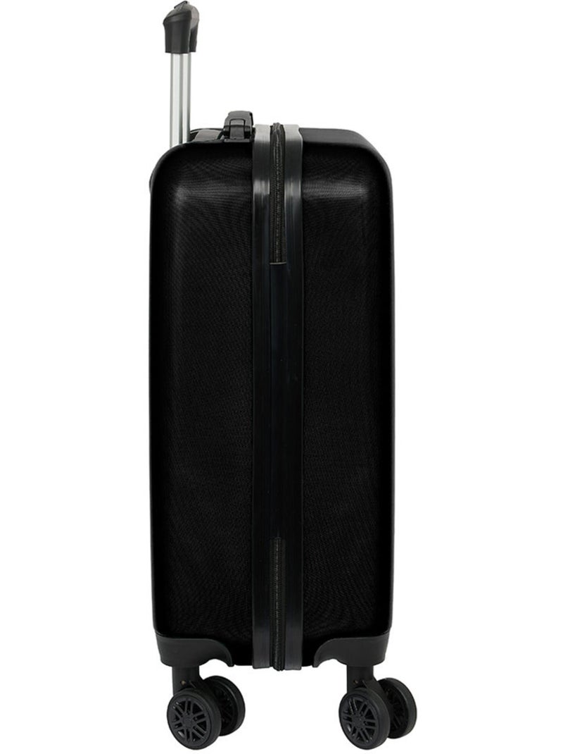 Valise Cabine avec 4 Roulettes Harry Potter Blason 50 CM - Coque rigide texturée Noir Blanc Gris - Kiabi