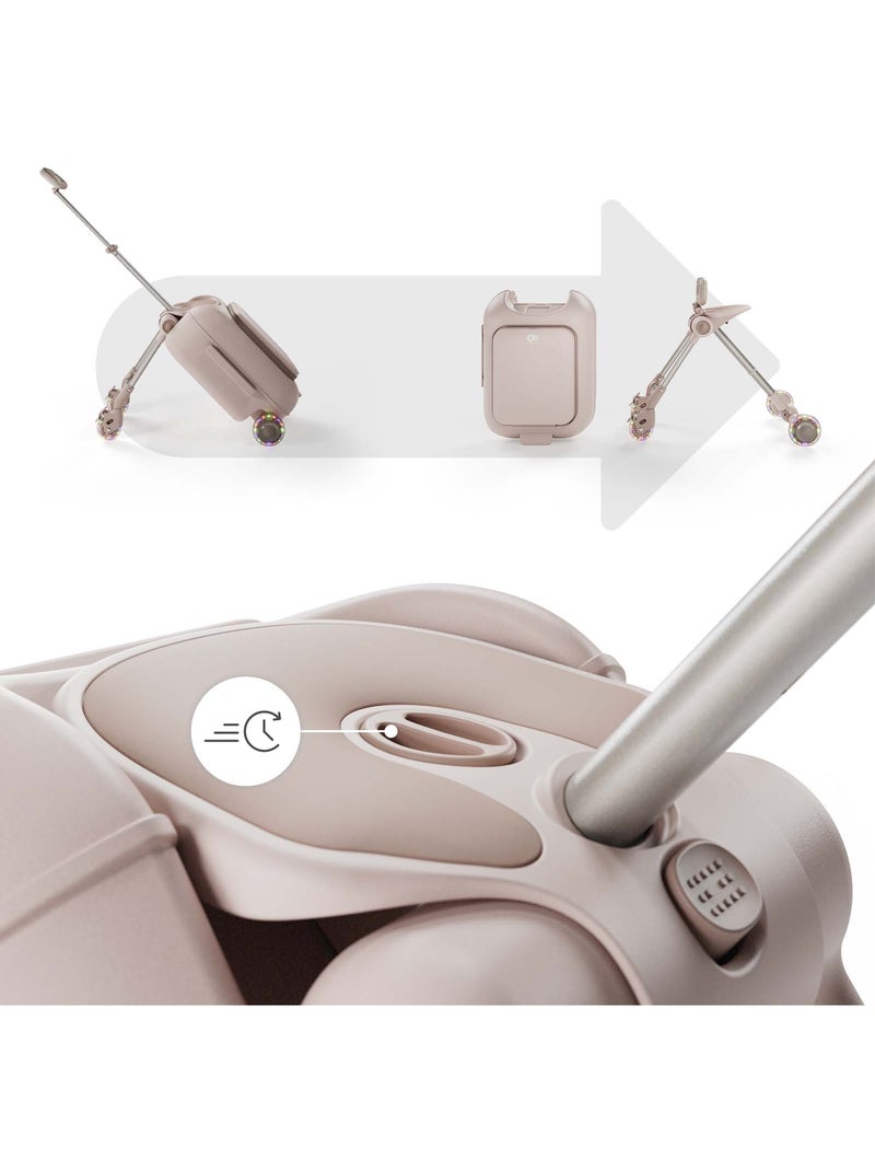 Valise Cabine Enfant Kinderkraft CABBY 2 en 1 porteur avec siège pliable compacte 20l Beige/Rose - Kiabi