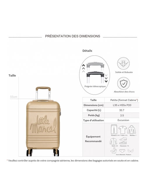 Valise cabine passe-partout rigide 55 cm - Kiabi