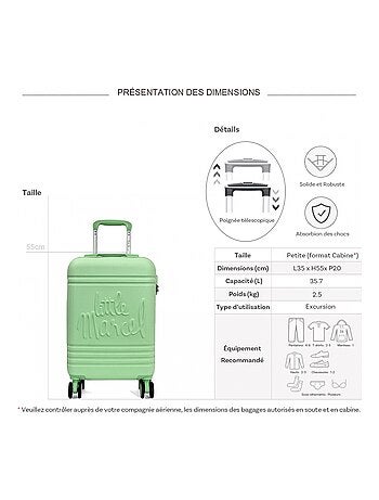 Valise cabine passe-partout rigide 55 cm