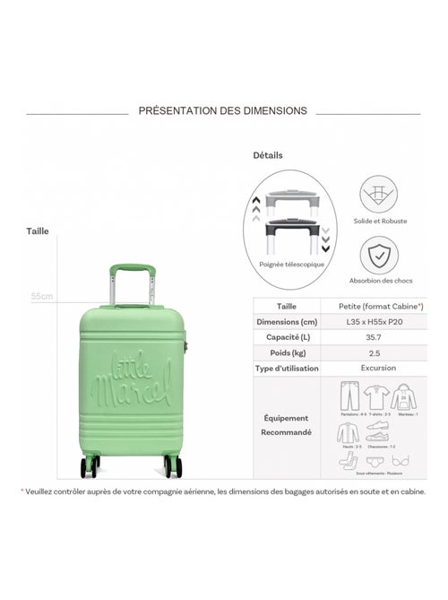 Valise cabine passe-partout rigide 55 cm - Kiabi