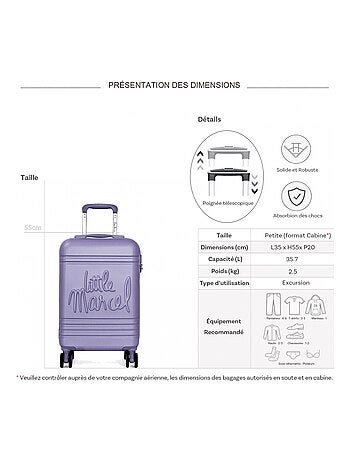 Valise cabine passe-partout rigide 55 cm