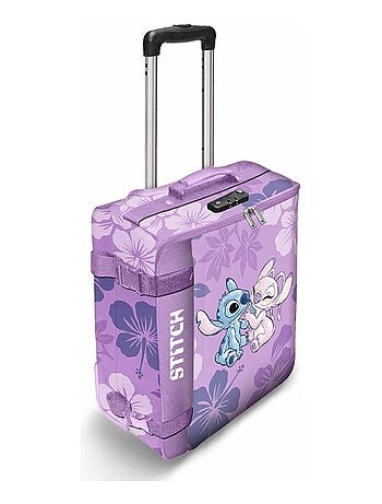 Valise Cabine Pliable - Disney Lilo et Stitch Stitch & Angel - Rose - Taille Unique