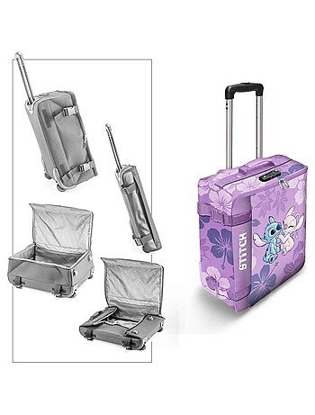 Valise Cabine Pliable - Disney Lilo et Stitch Stitch & Angel - Rose - Taille Unique