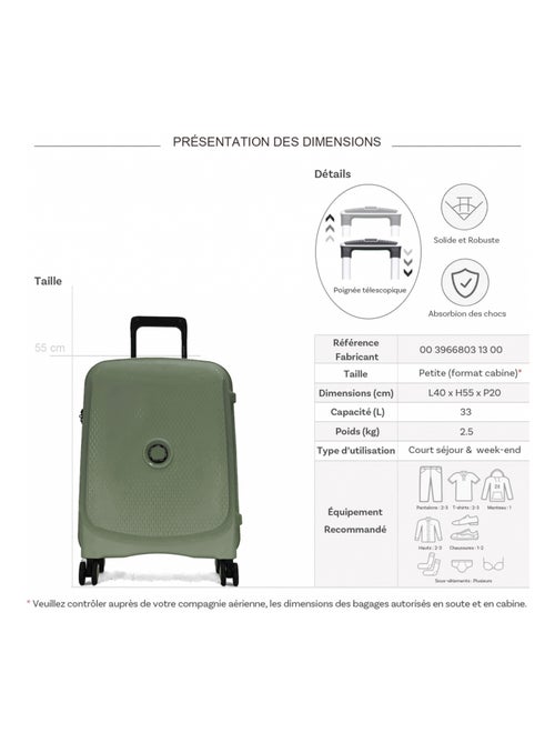 Valise cabine rigide Beaumont TSA Polypropylène 55cm - Kiabi