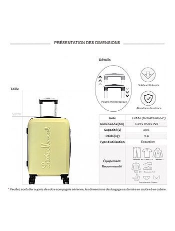Valise cabine rigide polycarbonate TSA 58 cm