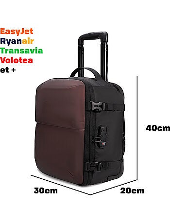 Valise Cabine Sous le siège 40x30x20 cm avec Pompe | Cadenas TSA | CELIMS France