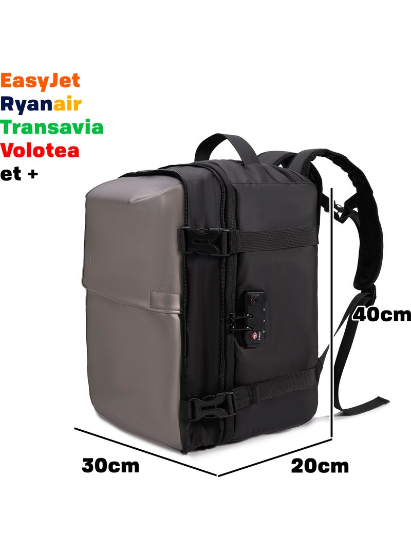 Valise Cabine Sous le siège 40x30x20 cm avec Pompe | Cadenas TSA | CELIMS France Gris - Kiabi