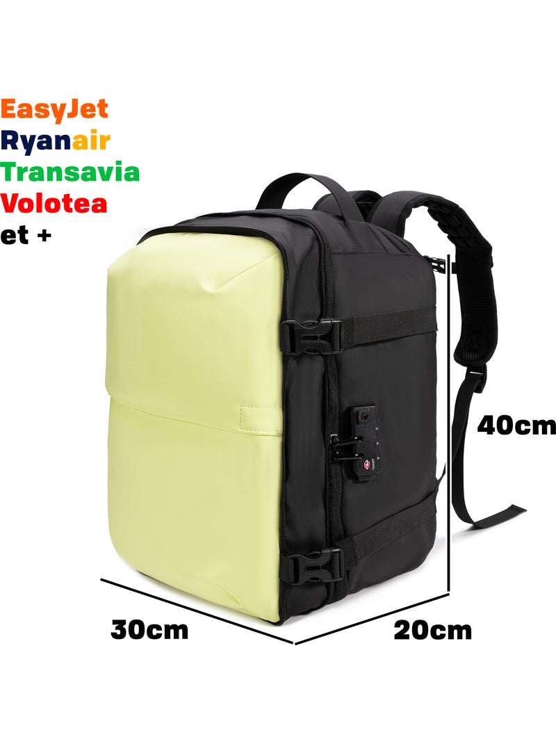 Valise Cabine Sous le siège 40x30x20 cm avec Pompe | Cadenas TSA | CELIMS France Jaune - Kiabi