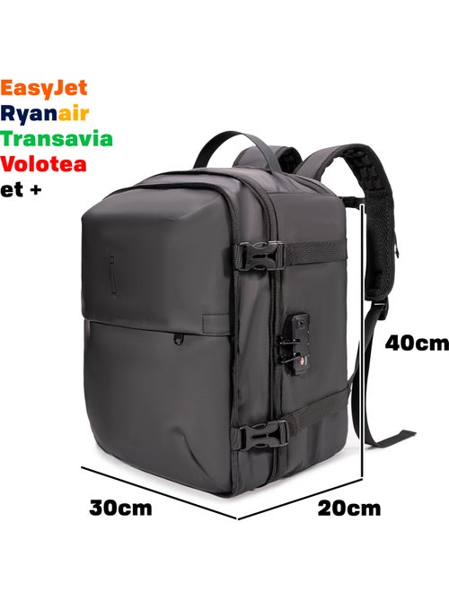 Valise Cabine Sous le siège 40x30x20 cm avec Pompe | Cadenas TSA | CELIMS France - Kiabi