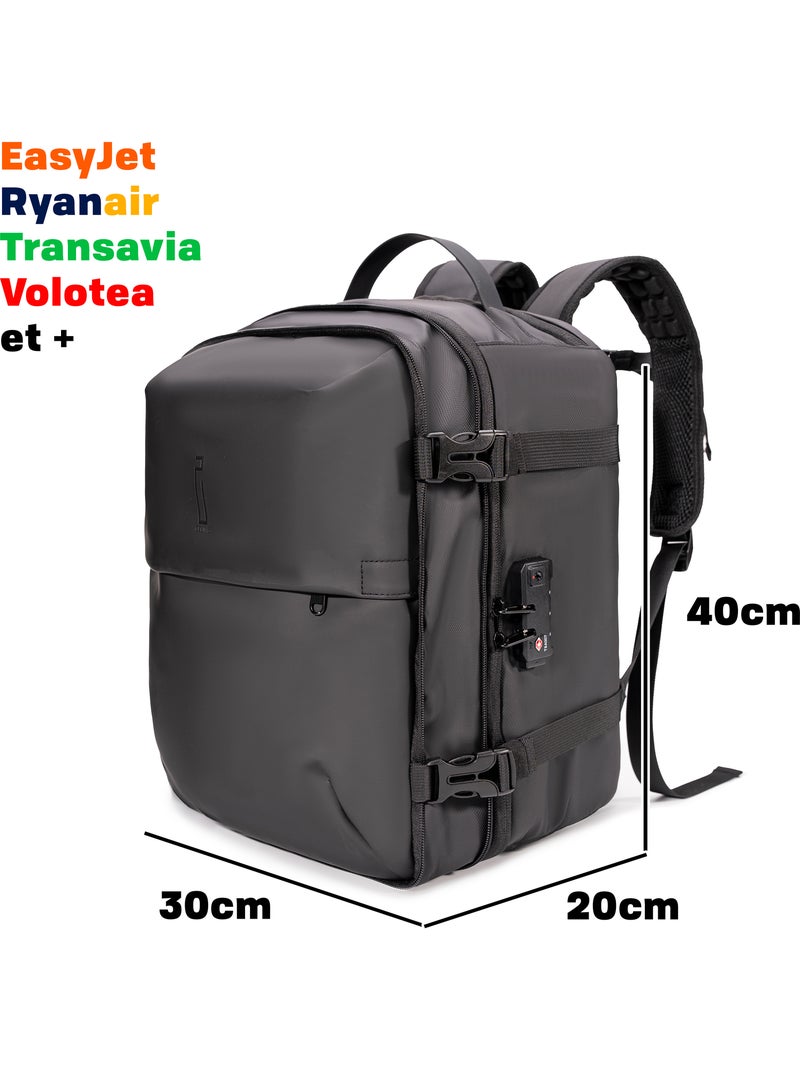 Valise Cabine Sous le siège 40x30x20 cm avec Pompe | Cadenas TSA | CELIMS France Noir - Kiabi