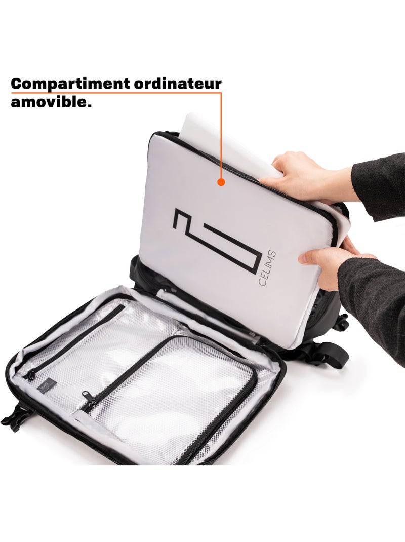 Valise Cabine Sous le siège 40x30x20 cm avec Pompe | Cadenas TSA | CELIMS France Noir - Kiabi