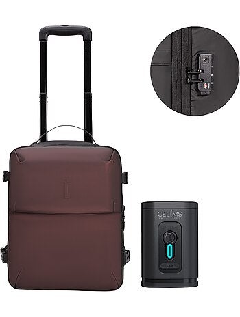 Valise Cabine Sous le siège 40x30x20 cm avec Trolley | Pompe Inclus | Cadenas TSA | CELIMS France