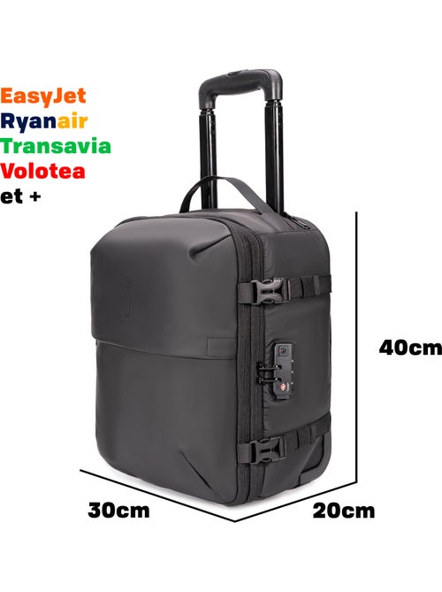 Valise Cabine Sous le siège 40x30x20 cm avec Trolley | Pompe Inclus | Cadenas TSA | CELIMS France - Kiabi Valise Cabine Sous le siège 40x30x20 cm avec Trolley | Pompe Inclus | Cadenas TSA | CELIMS France - Kiabi
