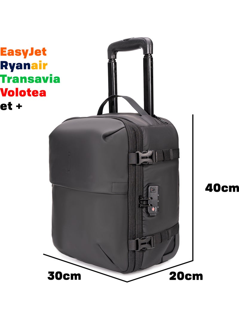 Valise Cabine Sous le siège 40x30x20 cm avec Trolley | Pompe Inclus | Cadenas TSA | CELIMS France Noir - Kiabi