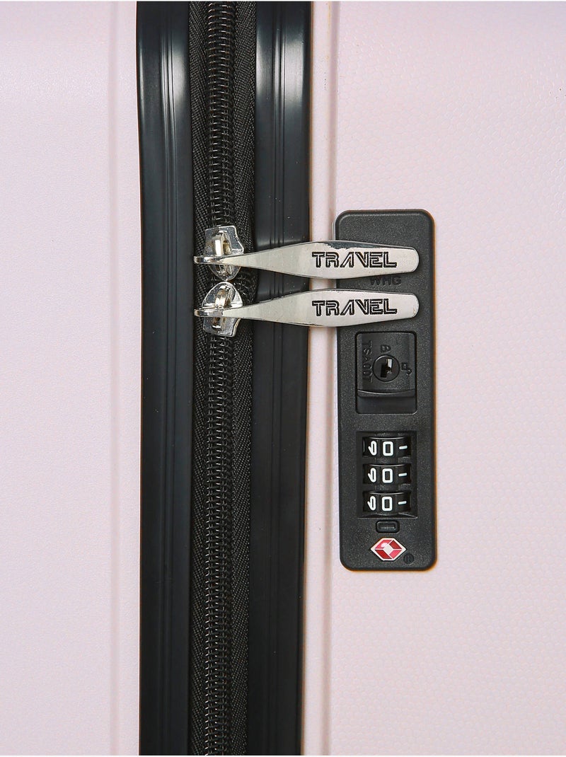 Valise Cabine Travel Polypropylene Noir Violet Blanc - Kiabi