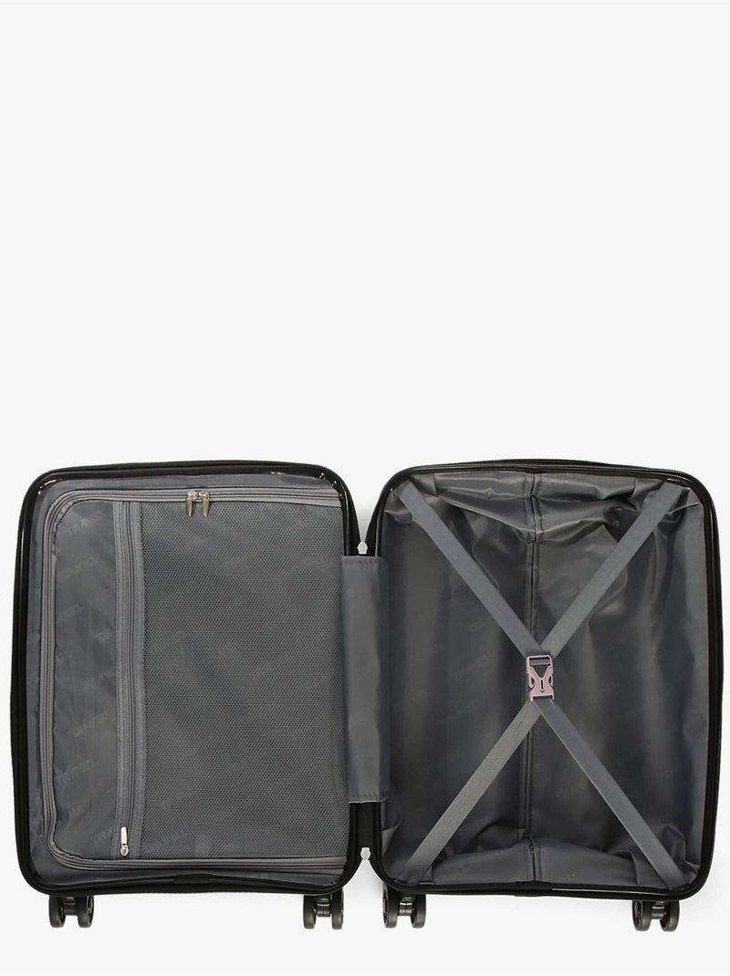 Valise Cabine Travel Polypropylene Noir Violet Blanc - Kiabi
