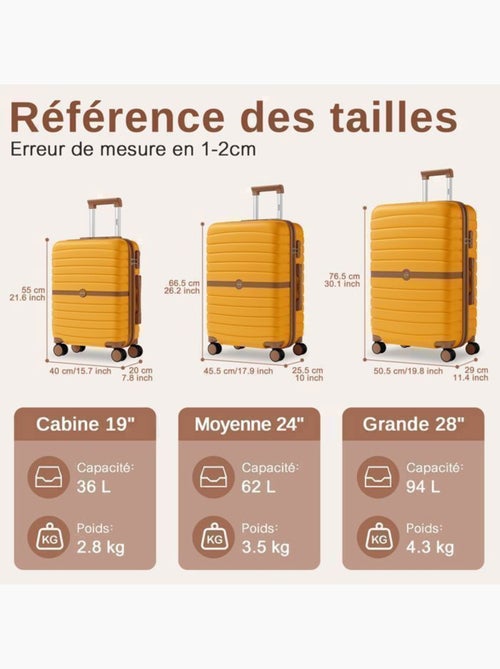 Valise de soute - 55x40x20 cm, rigide abs + pc, 4 roues 360° - kono - Kiabi Valise de soute - 55x40x20 cm, rigide abs + pc, 4 roues 360° - kono - Kiabi