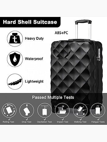 Valise de soute - 61x42x26 cm, 4 roues 360°, serrure tsa - british traveller