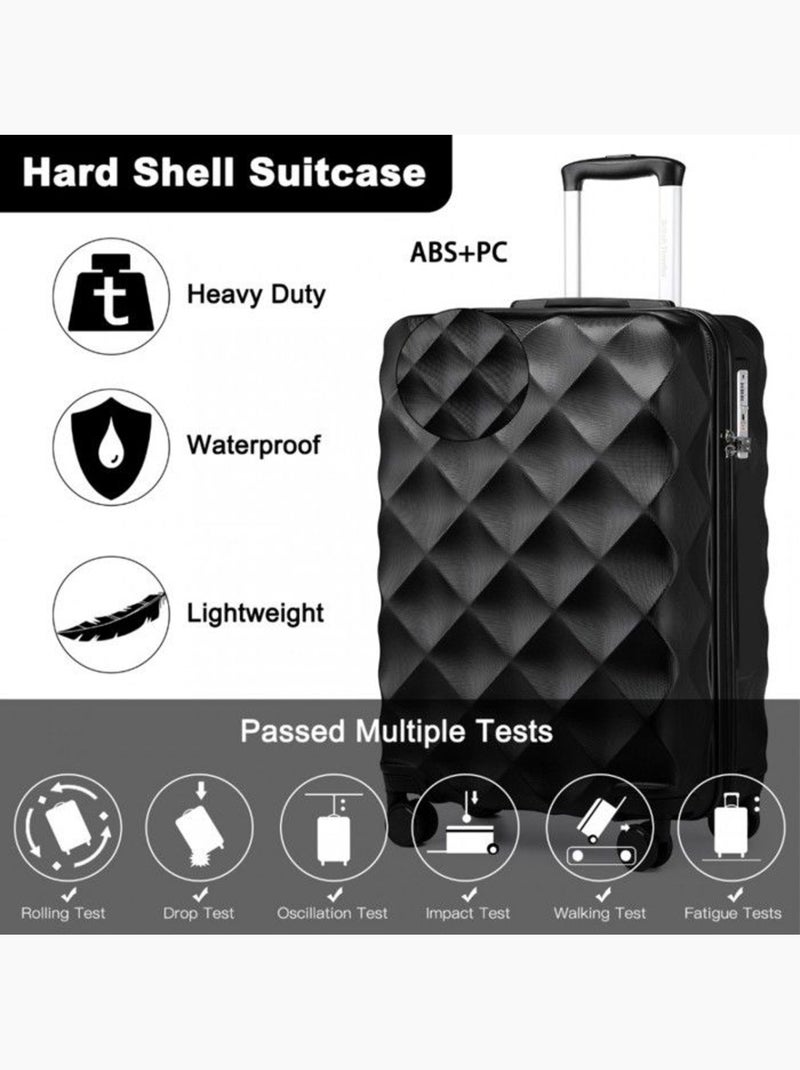 Valise de soute - 61x42x26 cm, 4 roues 360°, serrure tsa - british traveller Noir - Kiabi