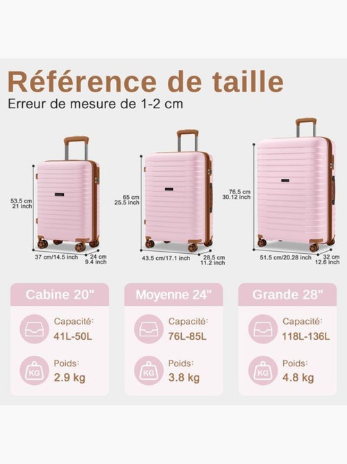 Valise de soute - 65x43.5x28.5 cm, rigide polypropylène (pp), extensible, 4 roues 360° - kono - Kiabi Valise de soute - 65x43.5x28.5 cm, rigide polypropylène (pp), extensible, 4 roues 360° - kono - Kiabi